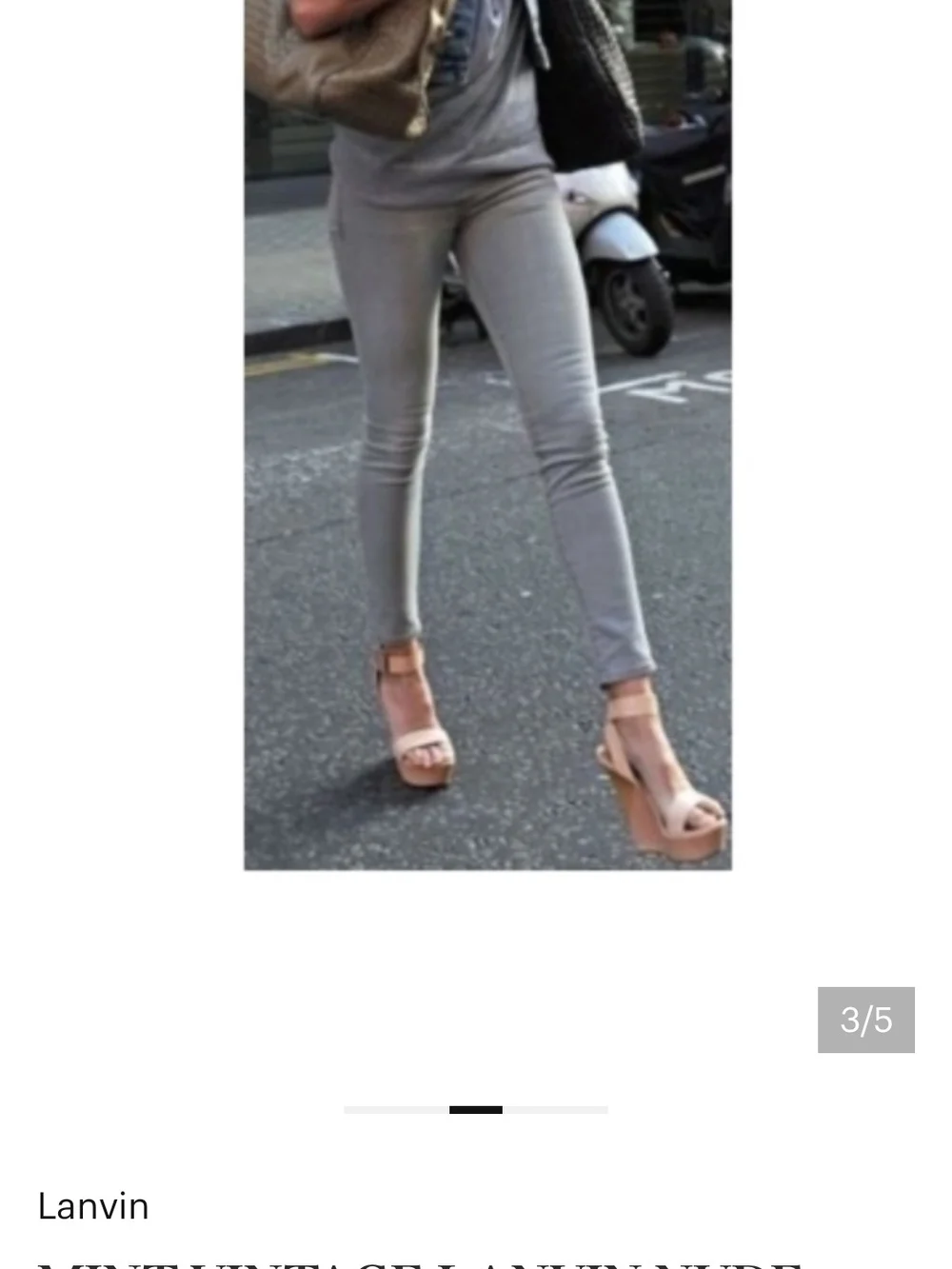 Lanvin NUDE Platform Wedge Sandals with Ankle Strap